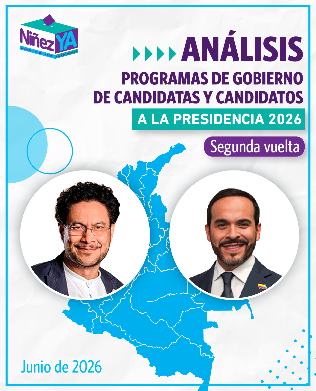 Iván Cepeda y Abelardo de la Espriella sobre el mapa de Colombia